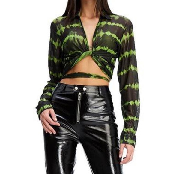 iamgia mesh long sleeve wrap top - Picture 2 of 3